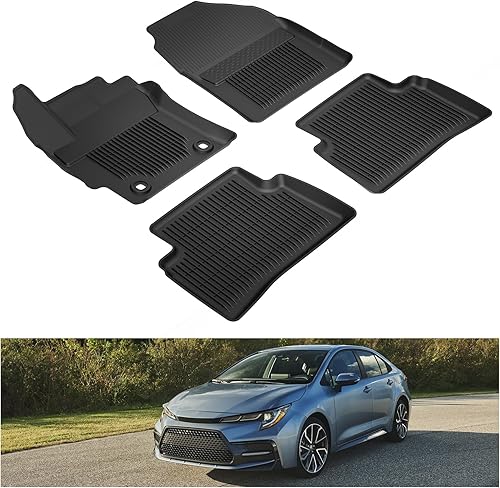 KIWI MASTER Alfombrillas compatibles con Toyota Corolla 2020-2024 para todo tipo de clima, forros delanteros y traseros de 2 filas de asientos TPE