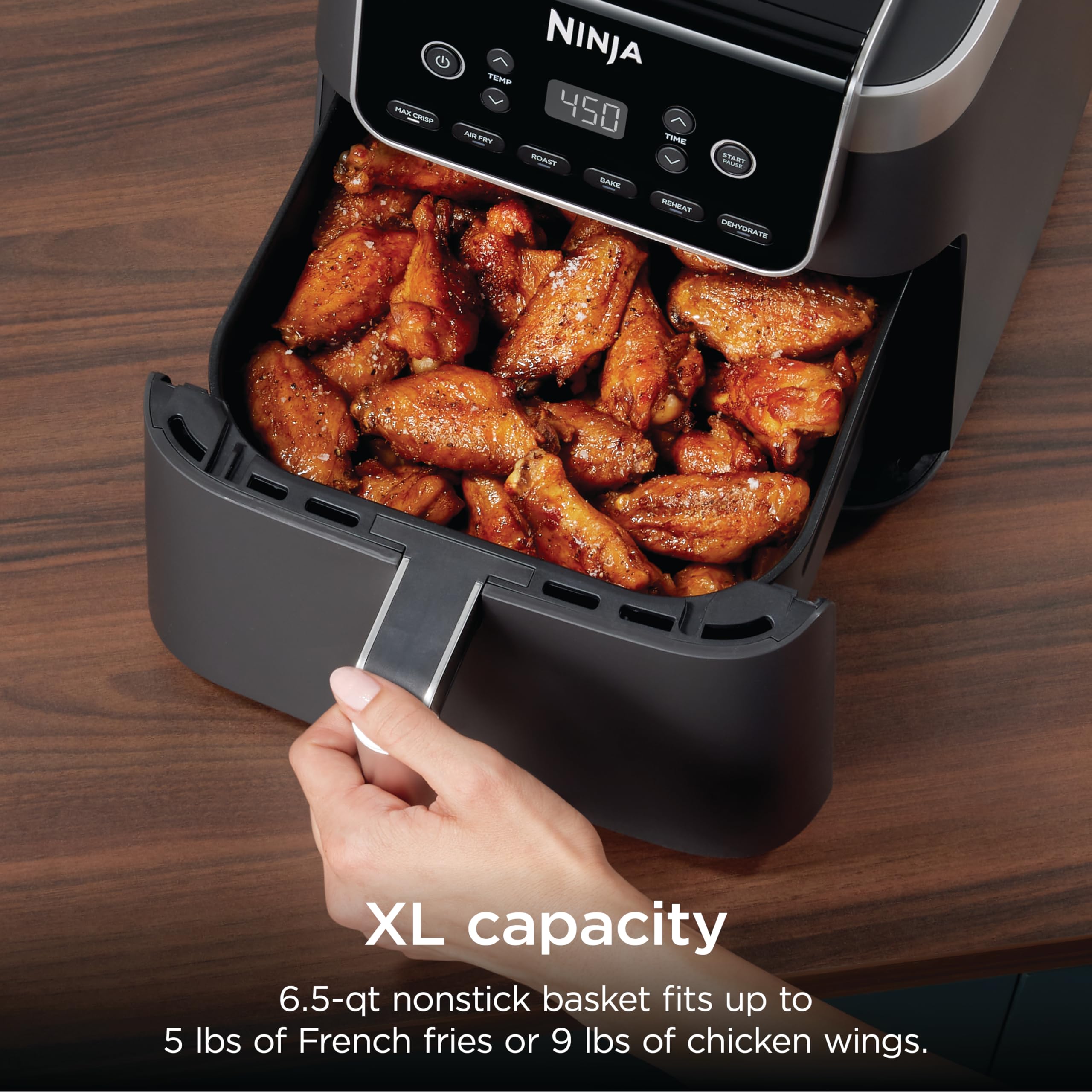 Ninja Air Fryer XL with MaxCrisp, 6.5 Qt, 6-in-1, Grey, AF181 view 9