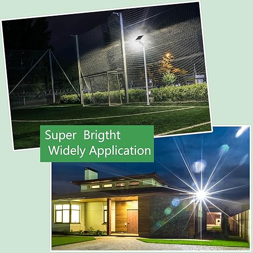 Miniatura 6 de YTQSPZ Luces solares LED de calle de 6500 K 10000 lm luz al aire libre del atardecer al amanecer, lámpara de gran angular impermeable IP65 con
