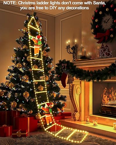Miniatura 6 de Luces de decoración de Navidad para exteriores, luces de escalera de Navidad de 9.8 pies con temporizador, 8 modos, diseño de patente LED de luces