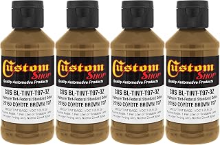 Custom Coat Camouflage Series 3 Ounce (Coyote Brown Federal Standard Color #20150) - Pack of 4 - Urethane Tint Concentrate for Tinting Truck Bed Liner Coatings - Epoxy Resin
