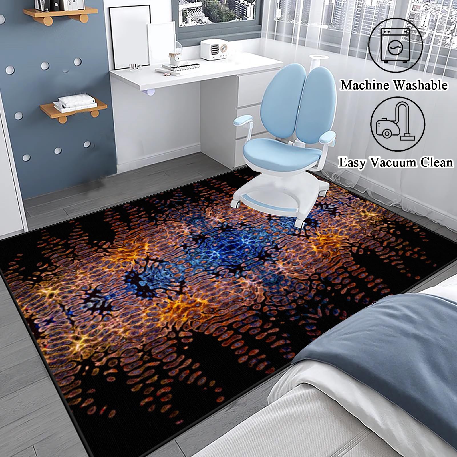 Tapis protège-Sol pour Chaise de Bureau, Tapis Chaise de Bureau, Tapis Gaming sol pour Sols Durs, Tapis de Protection de Sol Antidérapant, Protège sol Sous Chaise, Tapis pour Fauteuil 100 x 120 cm