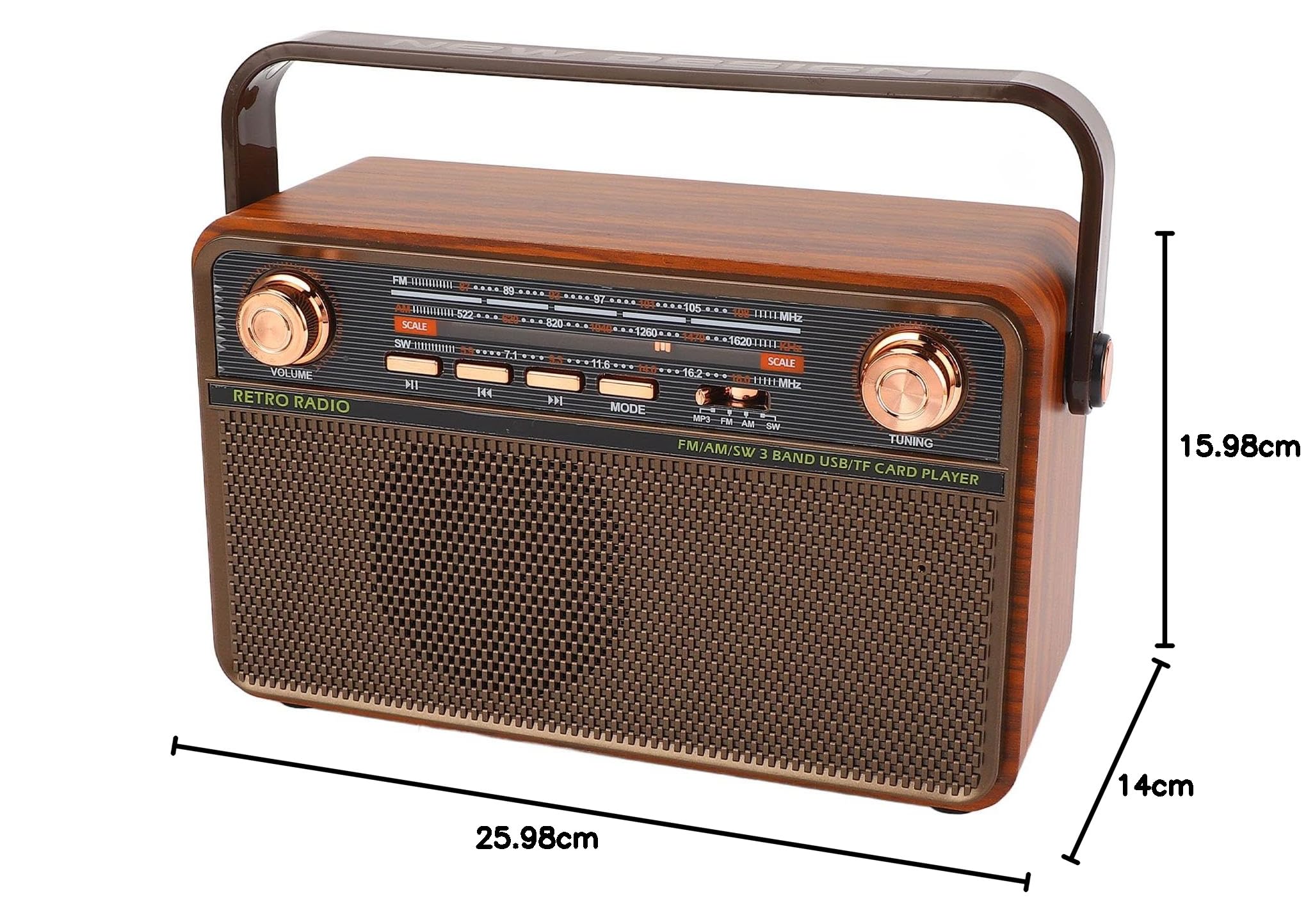 Asixxsix Przenośne Radio, Głośnik Bluetooth 4 w 1 Krystalicznie Czysty Odbiór FM Przenośny, Dłuższy Czas Rozrywki Radio z Długimi Antenami Teleskopowymi do Joggingu (wtyczka UE)