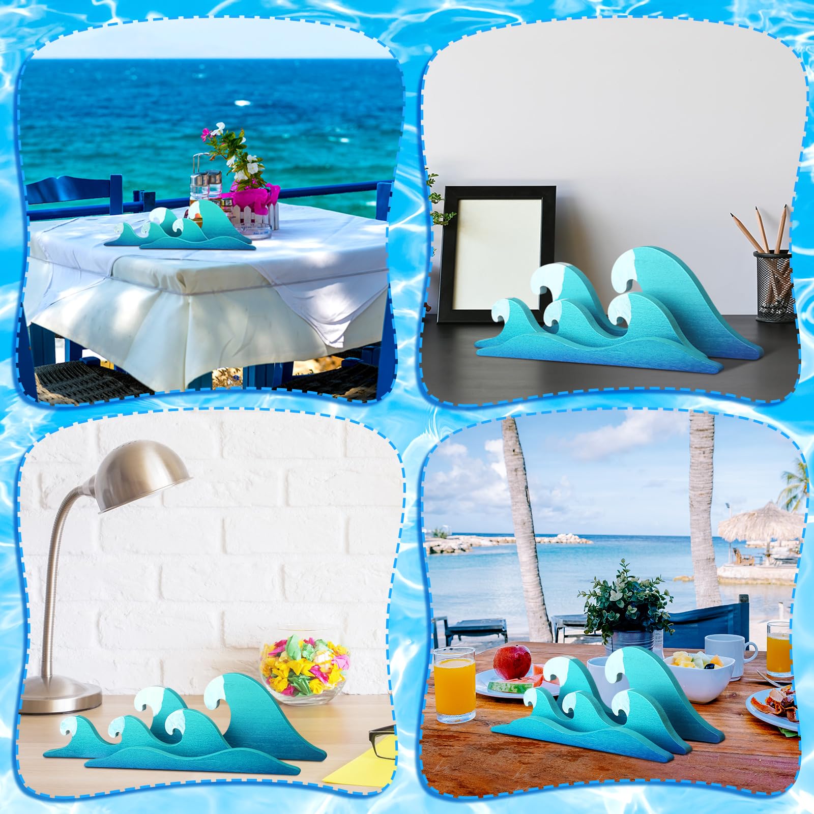 Amazon.com: RattanView Ocean Wave Wooden Sign Wooden Waves Table