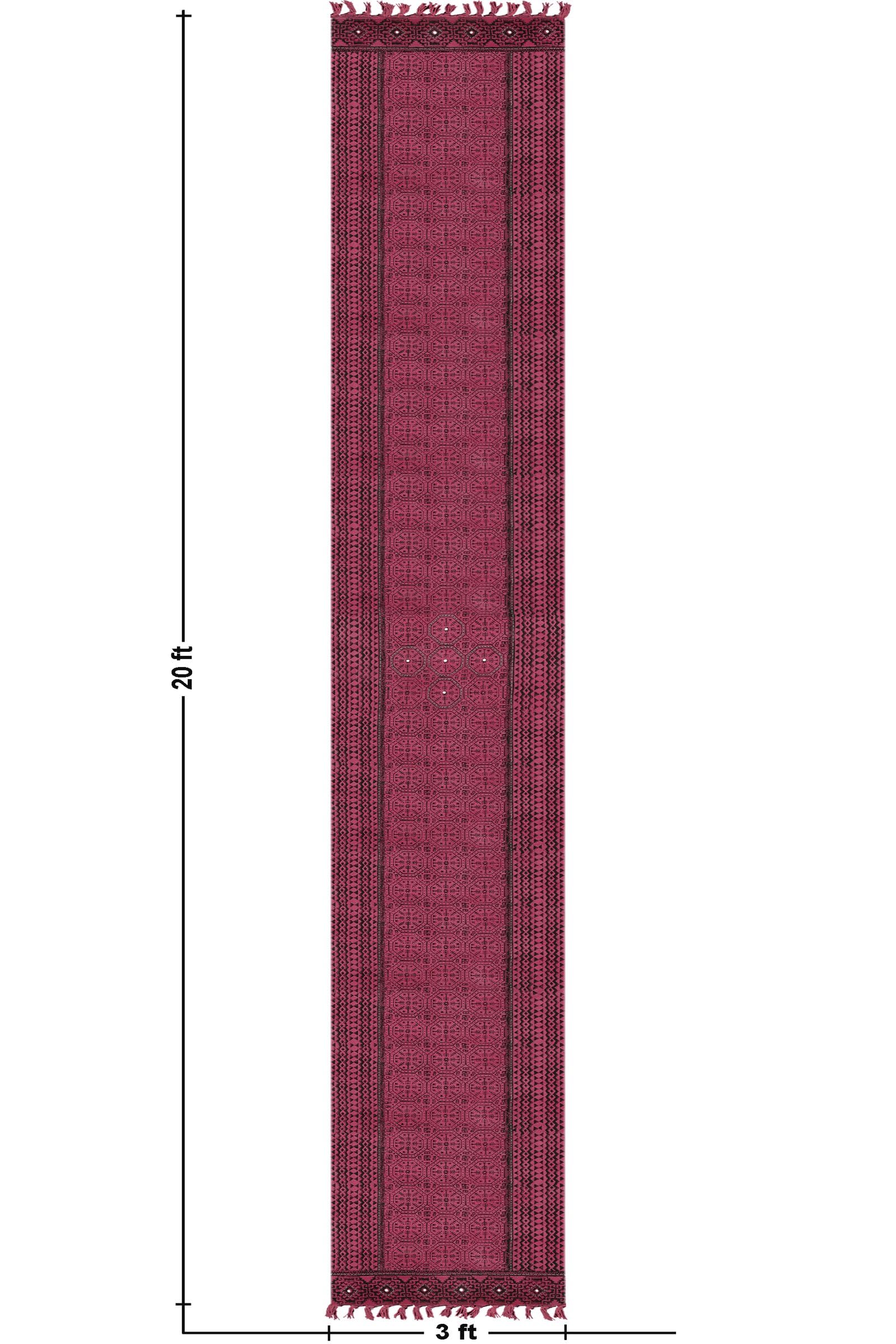 Kelim-Teppich, 4 x 15 cm, Baumwollläufer, rotes Flachgewebe, 0,19 Zoll, waschbarer handgewebter Teppich für drinnen und draußen, Läuferteppiche für Flure, Treppen, Korridore