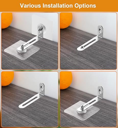 Miniatura 7 de Anclajes adhesivos de pared para muebles (10 pares), kit de correas antipunta para muebles a prueba de bebés, estantería segura, armario a pared