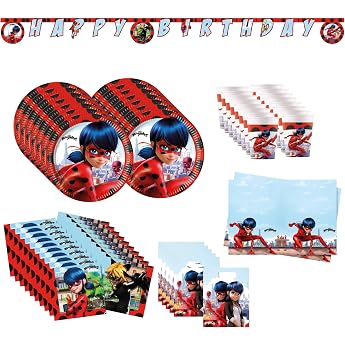 Procos Miraculous Ladybug Party Set 60 Pieces for 16 Children