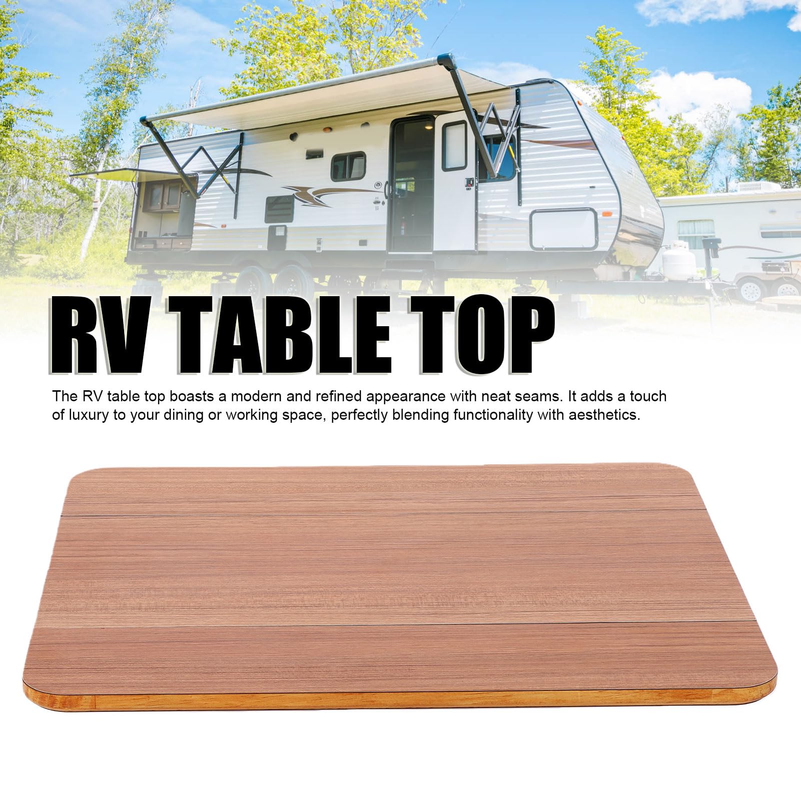 Tbest Mesa Plegable para Vehículos Recreativos para Remolques, Barcos y Yates, Mesa Marina de Madera Maciza, Diseño de Borde Seguro, Fácil Almacenamiento, Instalación de Fijación con