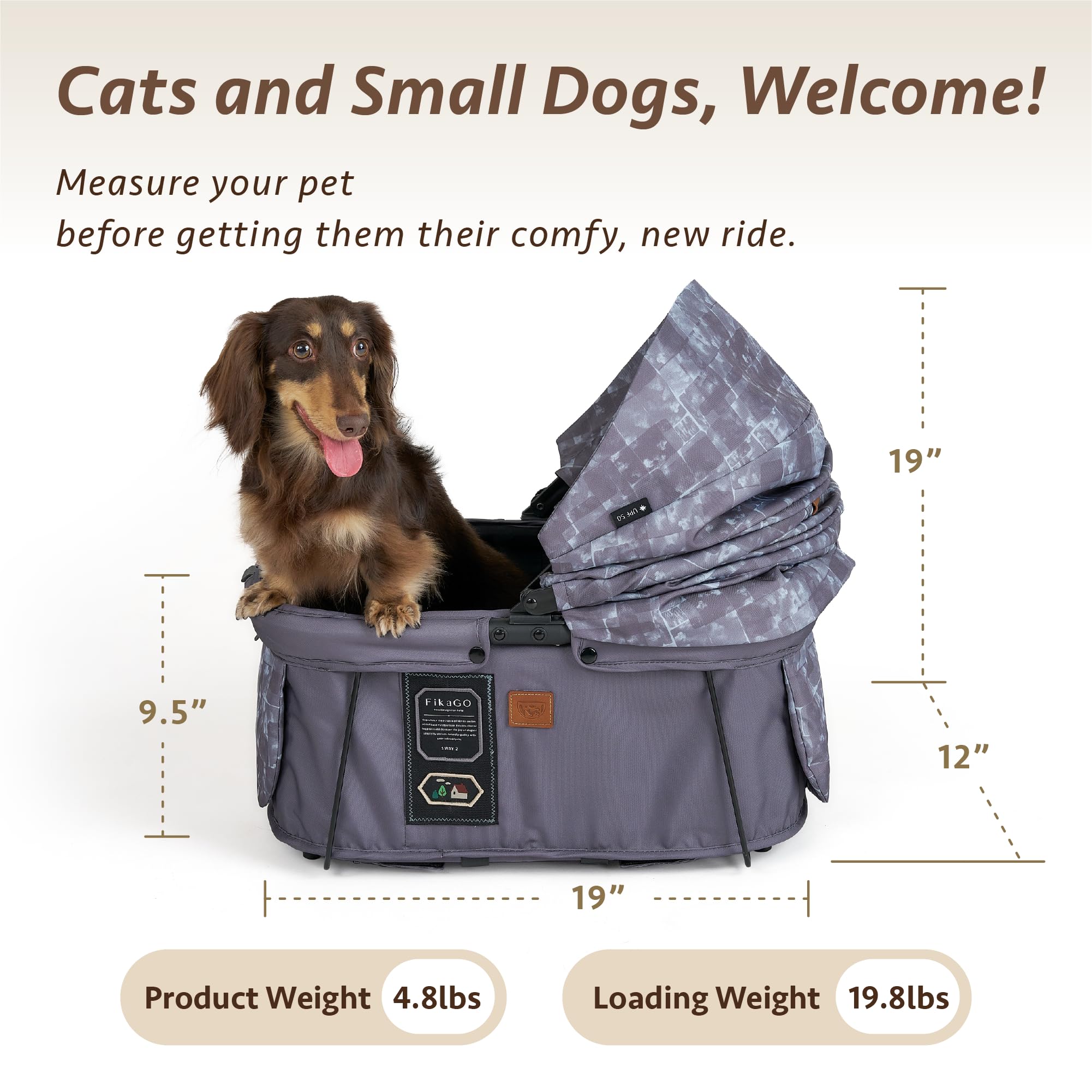 Sway2 Haustier Autositz und Tragetasche, 2 in 1 Booster Sitz für kleine Hunde und Katzen