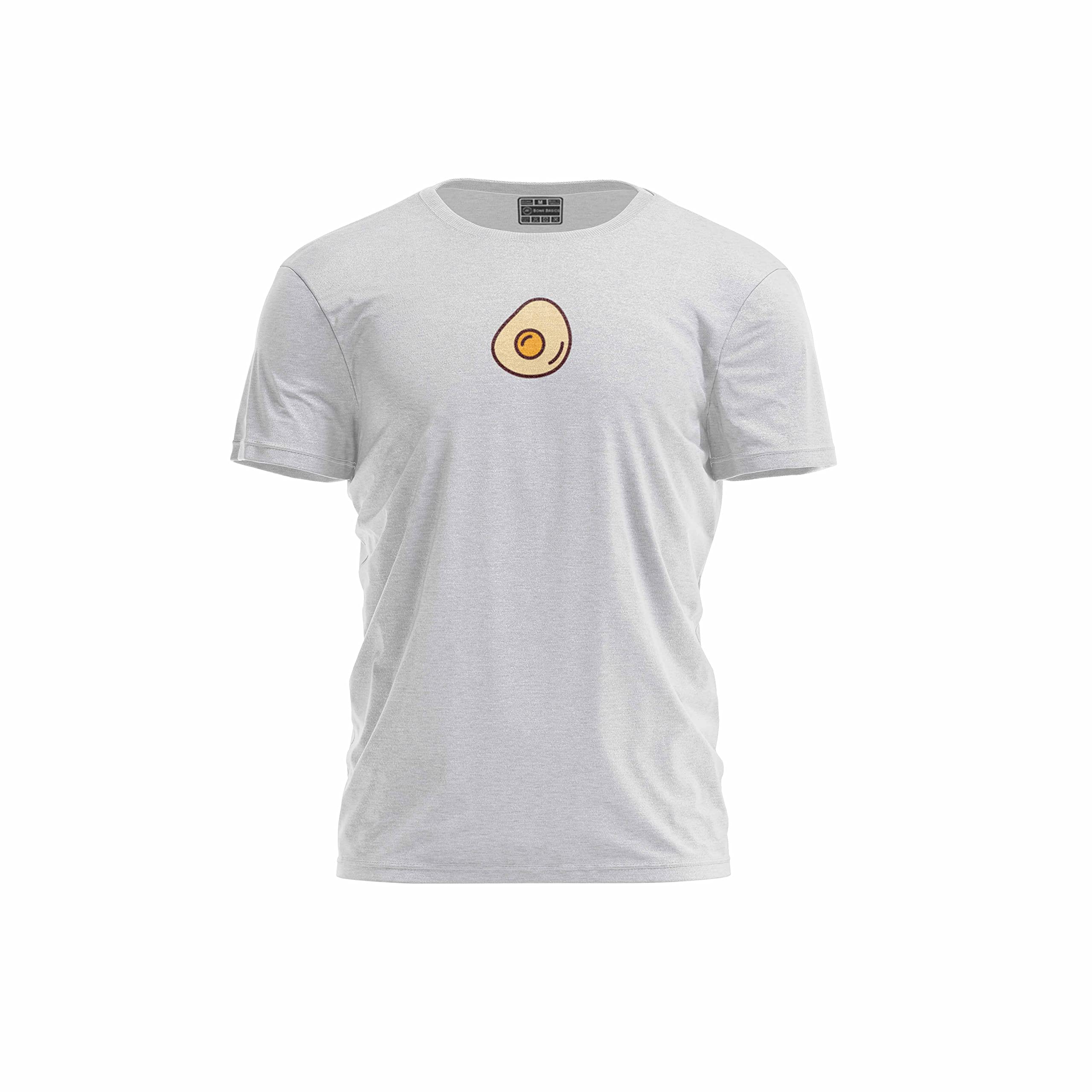 Bona Basics, Digitally Printed, Men's Basic T-Shirt,%70 Cotton%30 Polyester, Grey, Casual, Men's Tops, Size: L