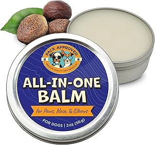 Pack Approved All-in-One Balm - Moisturizing Elbow, Nose & Paw Balm for Dogs - Dry Nose and Cracked Skin Relief - Lick-Safe and All-Natural with Coconut Oil, Avocado Oil, & Shea Butter for Dogs - 2oz