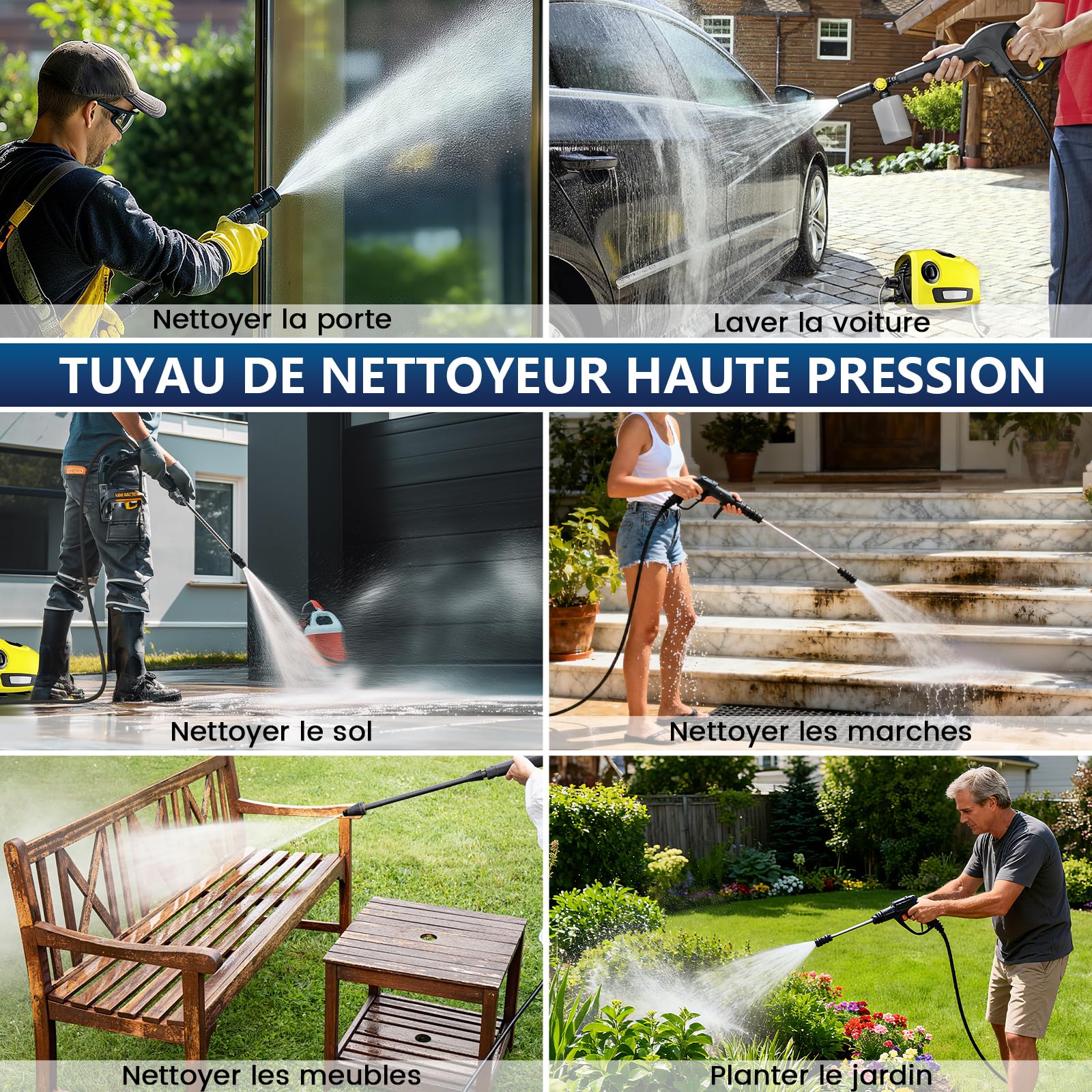 XIIW Tuyau Déboucheur Canalisation 20m 500bar Compatible avec Kärcher K2-K7
