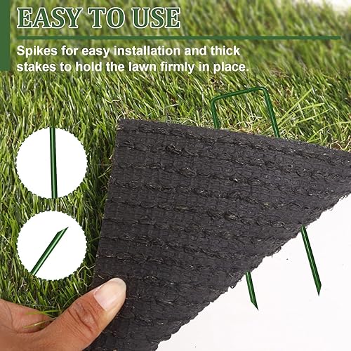 Miniatura 6 de Grapas de césped tipo U de 6 pulgadas, estacas de jardín, grapas de paisaje para césped artificial, a prueba de óxido, estacas para asegurar cercas