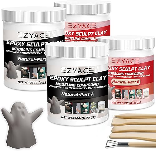 Miniatura 9 de Arcilla epoxi, arcilla esculpida epoxi mágica, compuesto de modelado de 2 partes (A y B) de arcillas de epoxi para esculpir, modelado, construcción