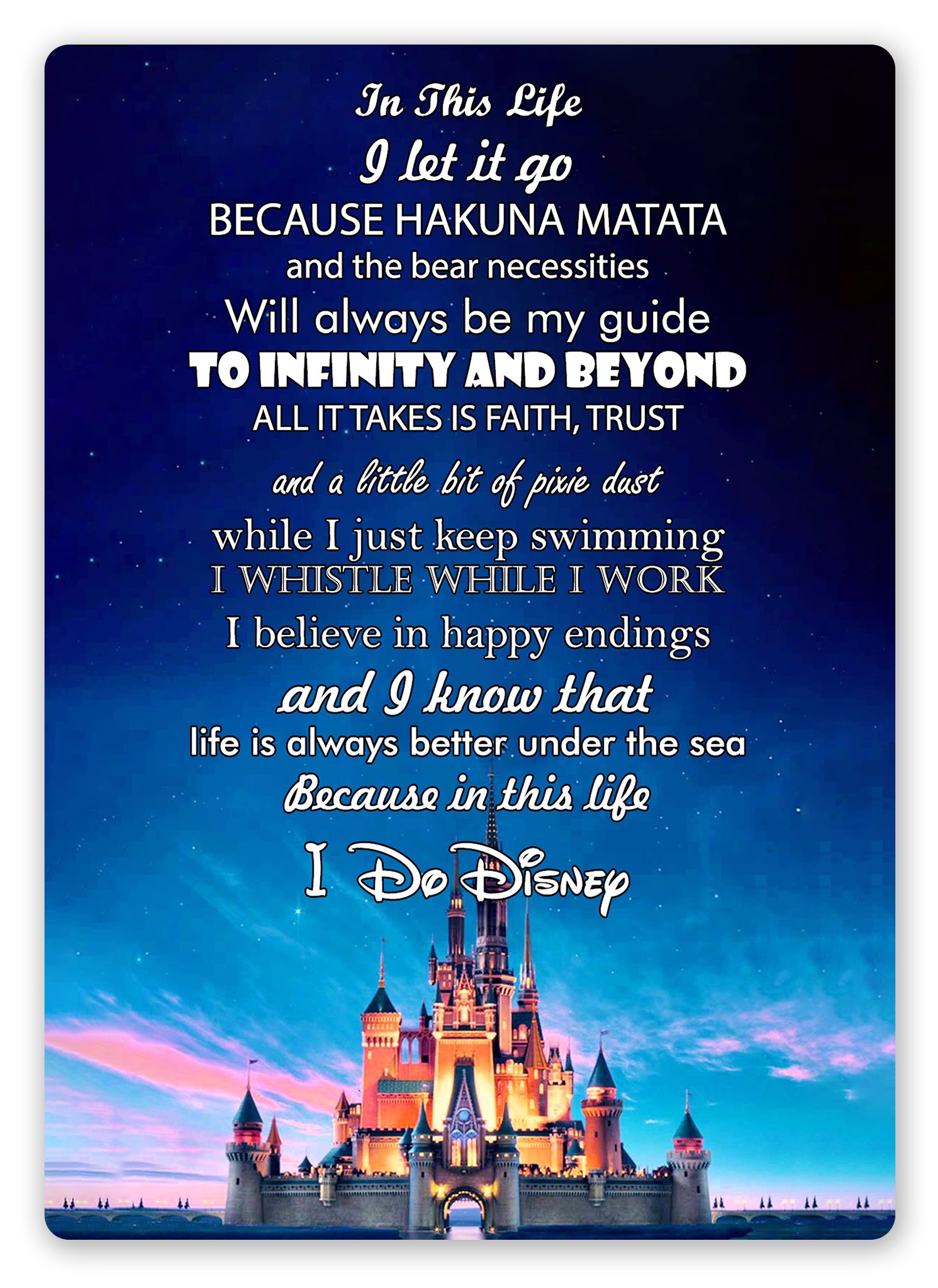 | Wtf | In This Life Castle Wtf | Disney Designs (Various) – | Sticky-Pads - Metal Wall Sign Plaque Art Inspirational