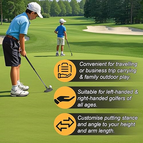 Miniatura 4 de Putter de golf ajustable, putter de dos vías para niños diestros y zurdos, juego de mini golf para jóvenes y juniors - 1 palo de golf para niños con