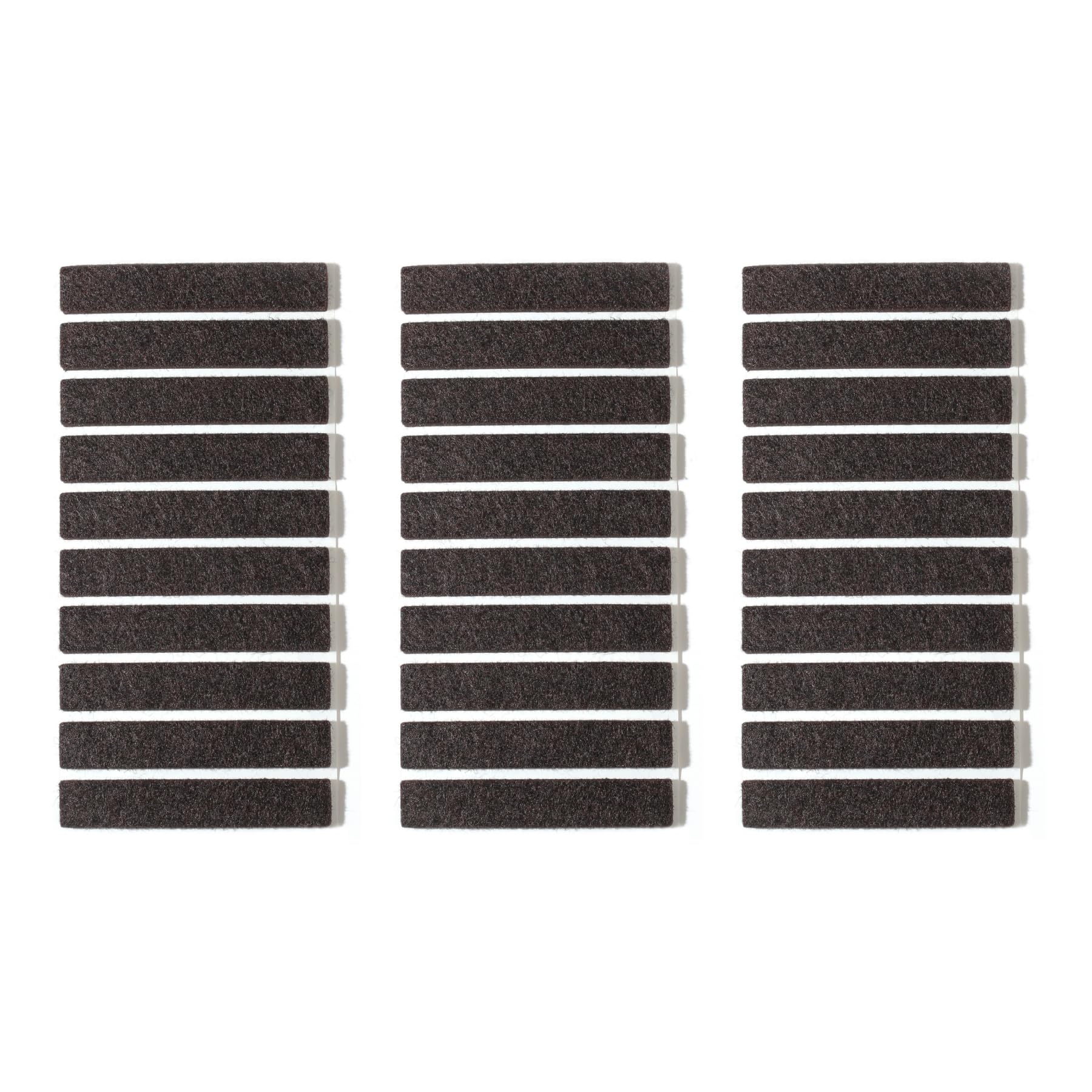Furnigear Felt Strips with Adhesive Backing for Furniture - Felt Furniture Pads for Hardwood Floors, Furniture Chair Feet Felt Pads, Furniture Floor Protector Sliders 30 Pcs 3 x 1/2" Rectangular Brown