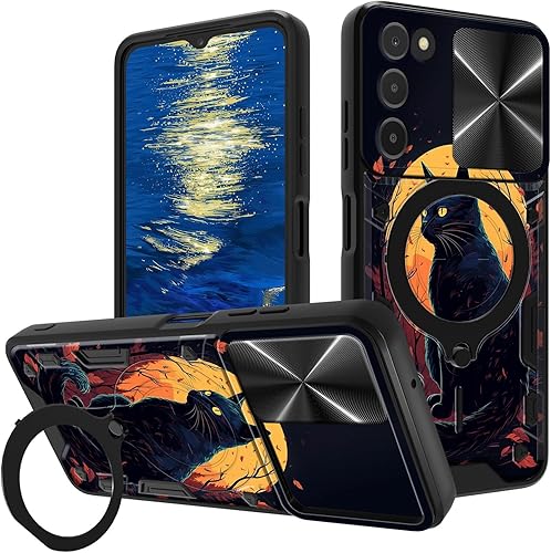 Vista 160 de Funda protectora híbrida para Samsung Galaxy A53 5G de 6.5 pulgadas y anillo giratorio de 360 grados, función atril, híbrida, de doble capa