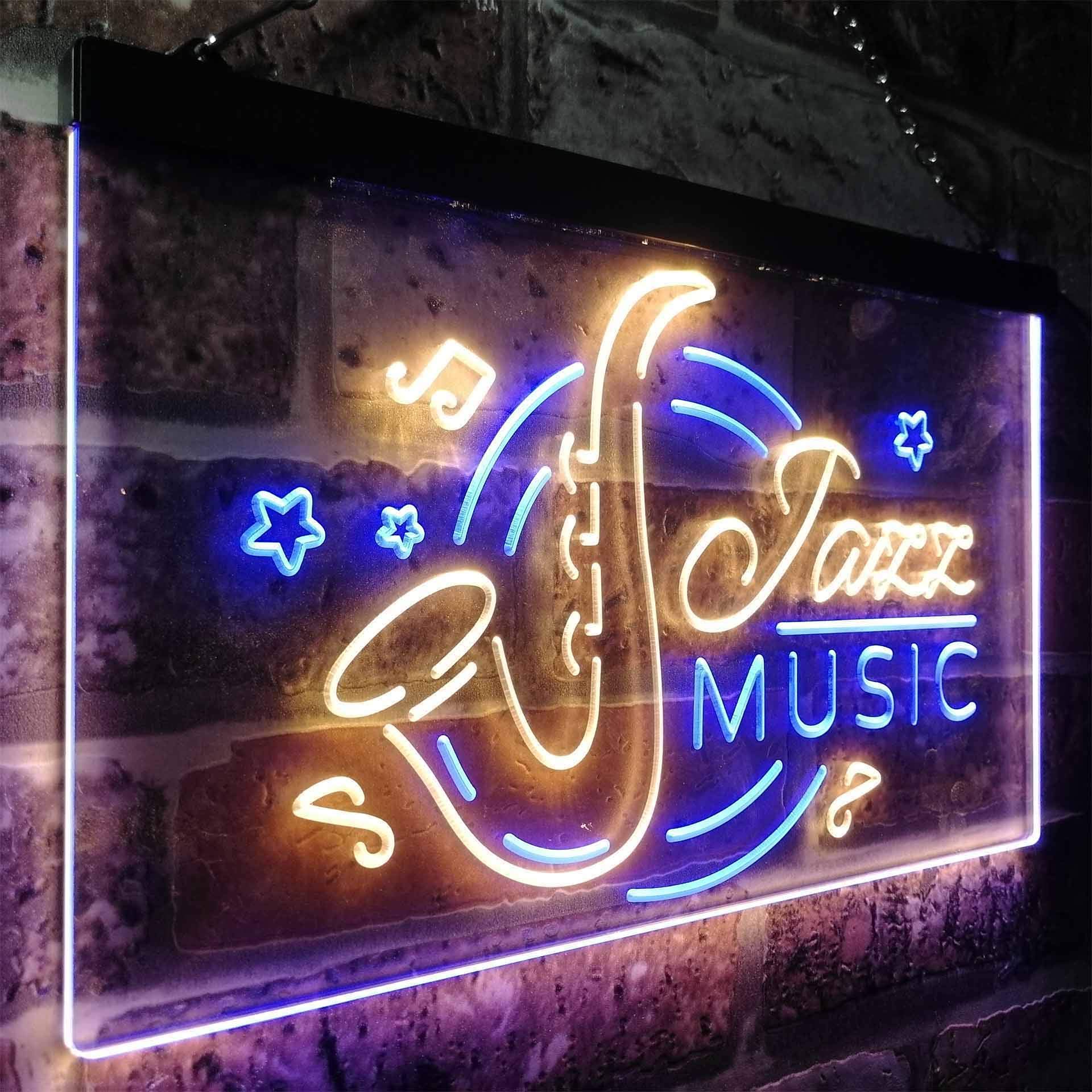 Amazon | Jazz Music Room Bar Dual Color LED看板 ネオンプレート