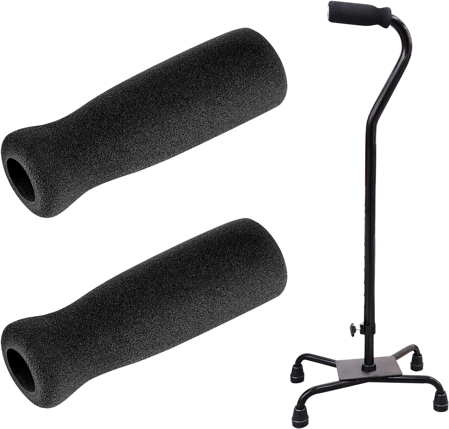 Foam Cane Handle Grip Replacement Offset Walking Hand Foam Handle for Bicycle Handlebars Walking Cane Accessories 4.53 x 0.98 x 0.98 Inch, Black