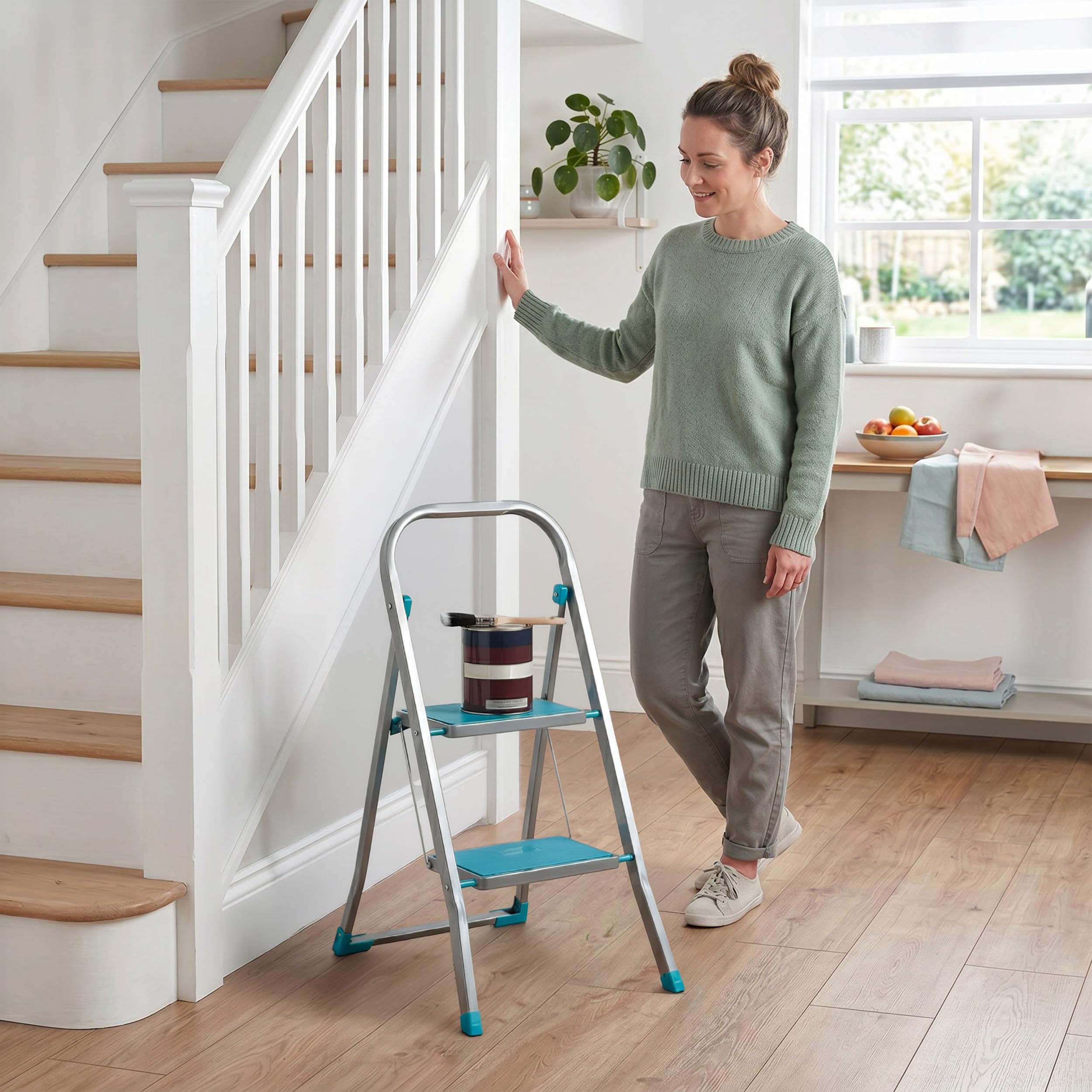 Beldray® LA023957TQ 2 Step DIY Hobby Stepladder, Turquoise