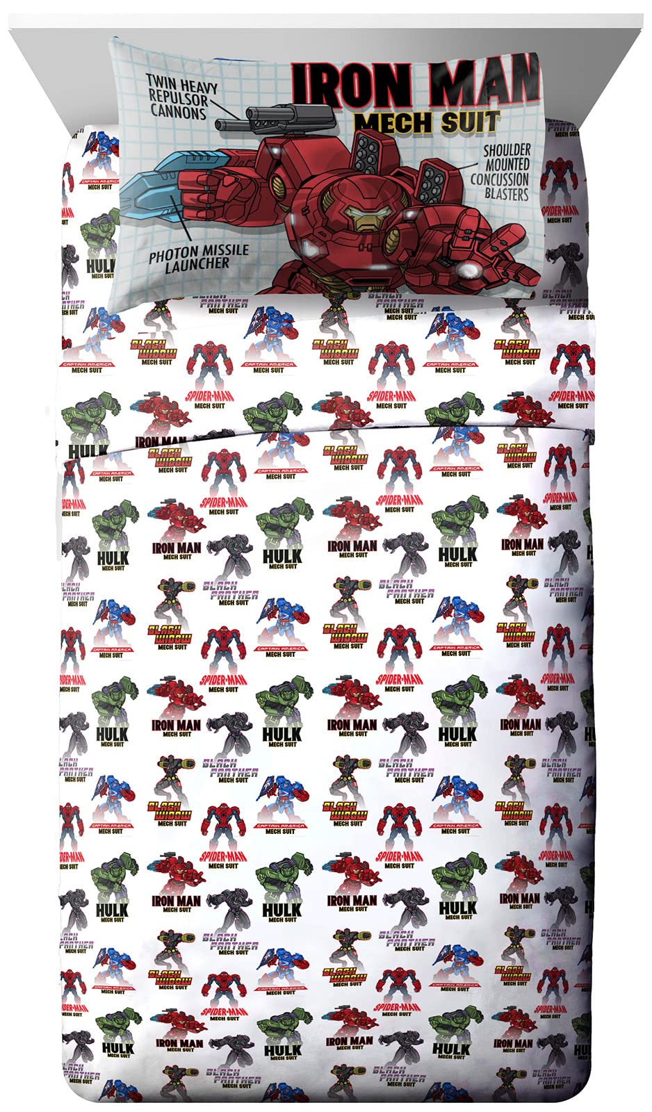 Buy Jay Franco Marvel Avengers Mech Strike Twin Size Sheet Set 3
