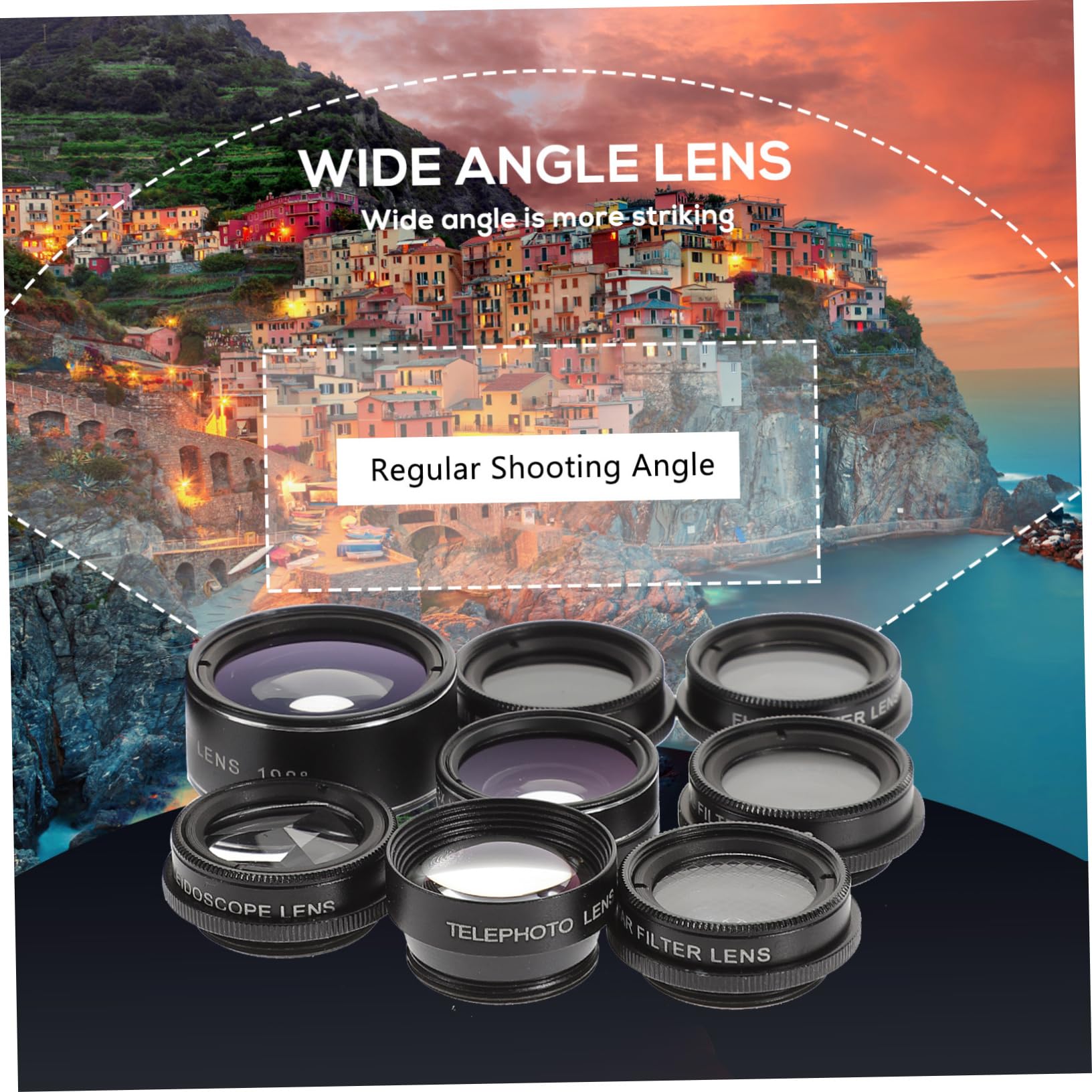 Gadpiparty Kit Per Fotocamera Fisheye e Grandangolo Per Fotocamera Materiale Di Nero
