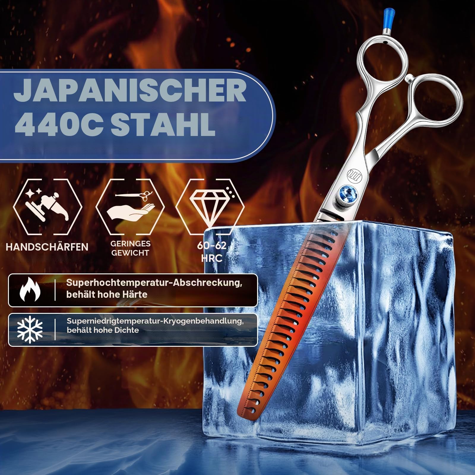 Moontay Hundeschere Chunker Effilierschere,8 Zoll