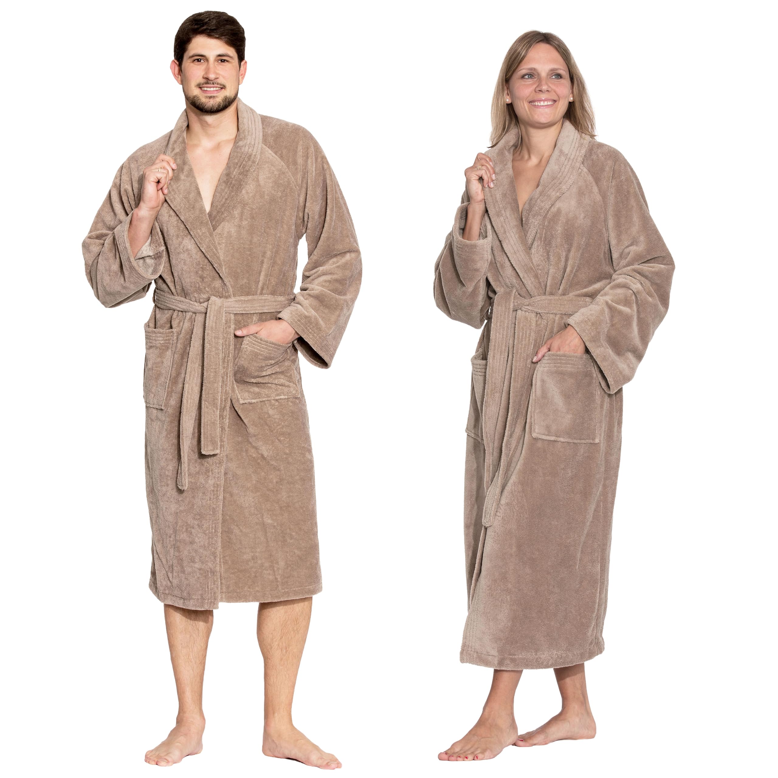 ZOLLNER Accappatoio - soffice e assorbente - Unisex - da misura S a XXL - esterno poliestere e interno cotone misto - lavabile - qualità alberghiera - Certificato OEKO TEX (R), 142