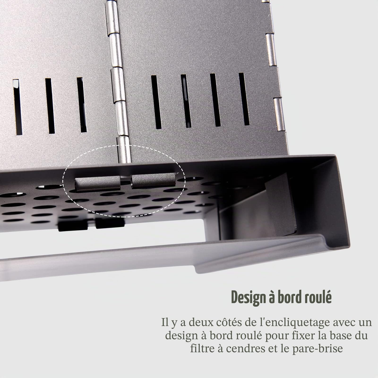 iBasingo Réchaud à bois en titane avec support de casserole, brûleur à charbon de bois, chauffage à alcool portable type carte de randonnée intégré four multifcombustible léger grill batterie de