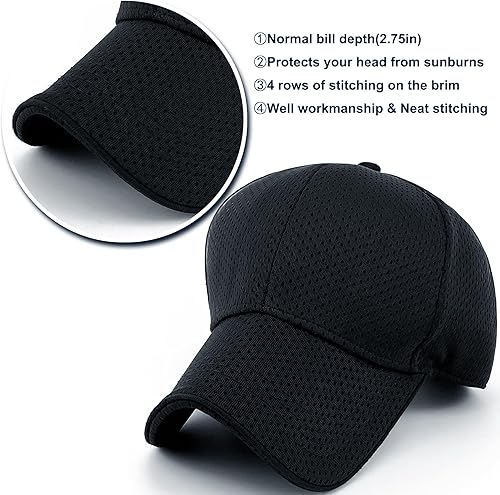 Miniatura 3 de Gorra de béisbol transpirable de verano para hombre, de malla completa, de secado rápido, absorbe la humedad, para deportes al aire libre