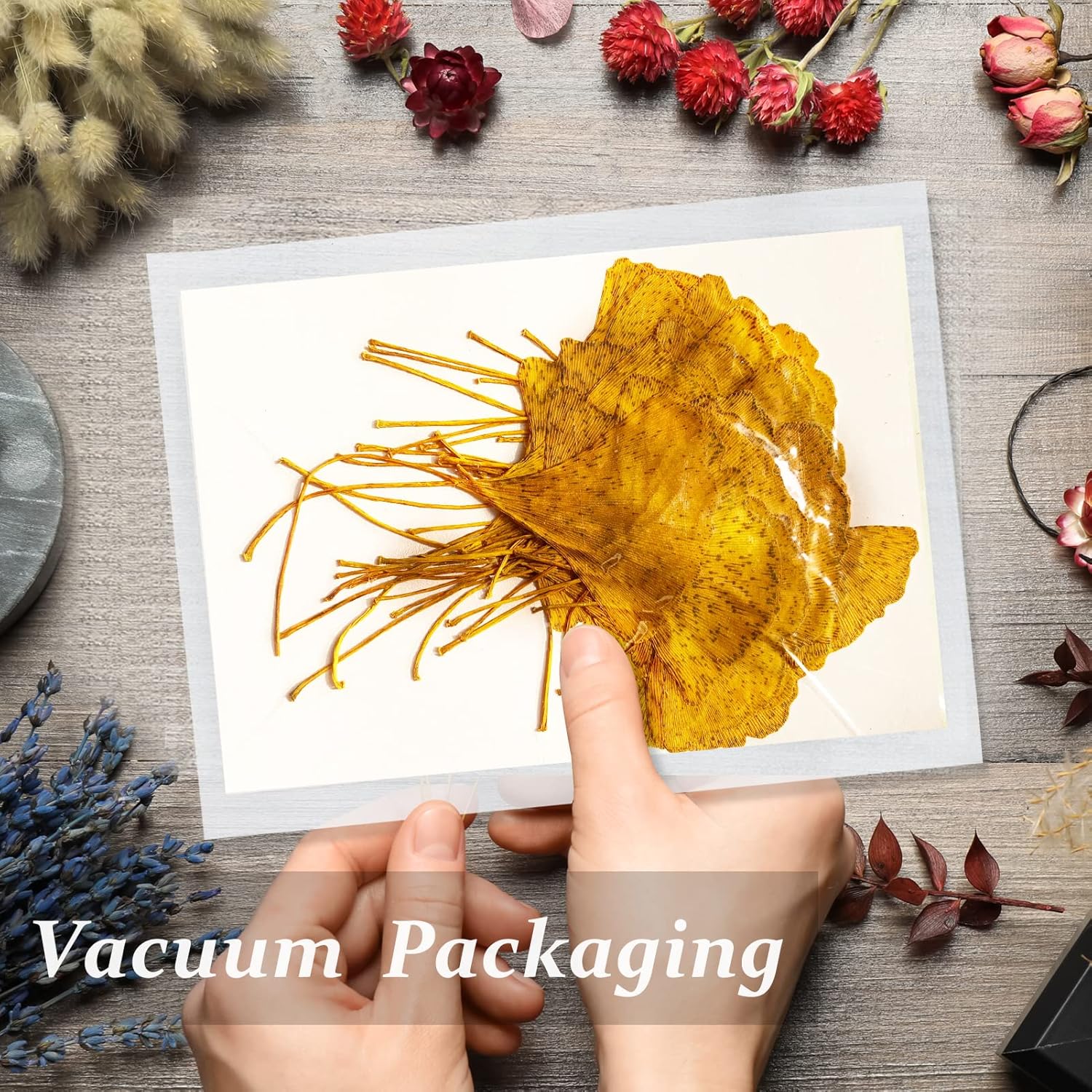 42PCS Dried Ginkgo Leaves for Resin, Yellow Natural Dry Pressed Ginkgo Leaf for Epoxy Resin Mold Jewelry Card Making Scrapbooking DIY Art Crafts Table Wedding Party Meeting Room Decor
