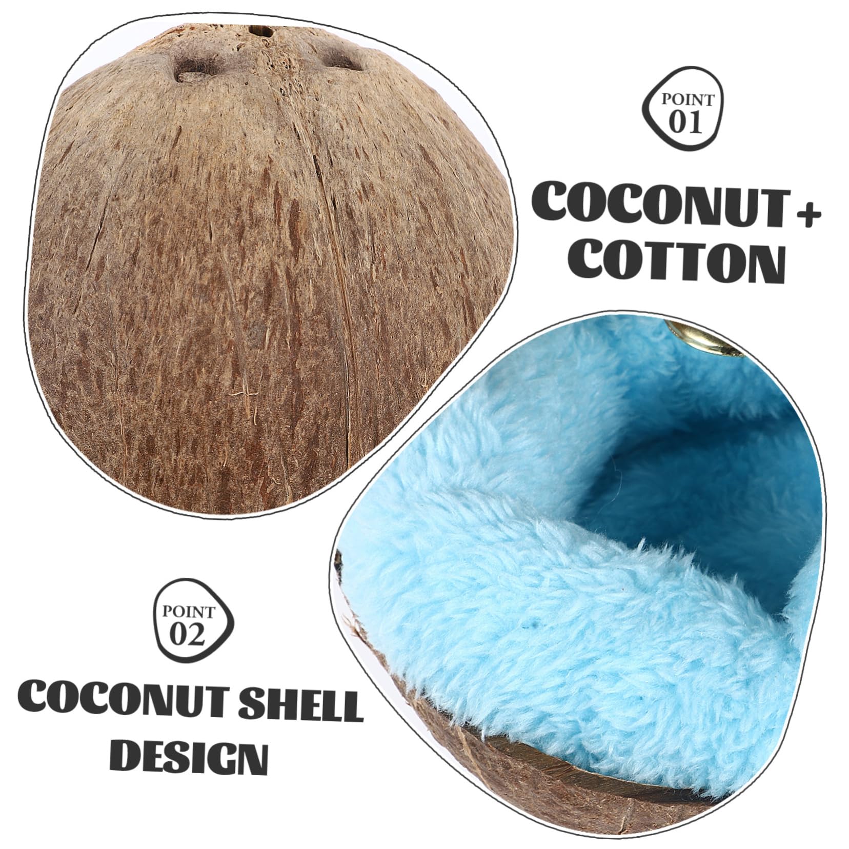 Kisangel 2stücke Coconut Shell Sleeping Bed Für Hamster Meerschweinchen Und Ähnliche Kleintiere Gemütliches Nestkissen Zufälliger Farbe Aus Langlebigem Kokosnussmaterial Gefertigt Zum