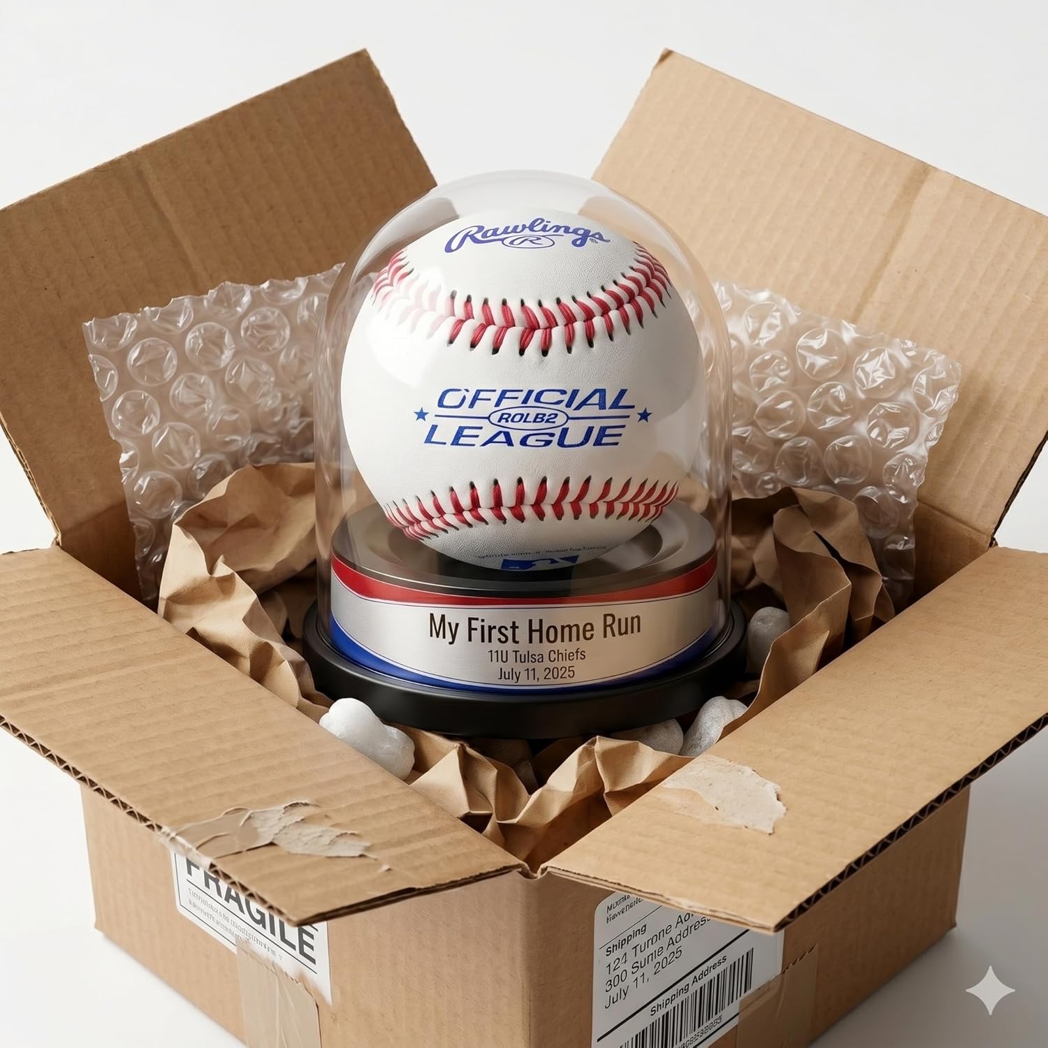 Display Quality Baseball Case with Custom Label