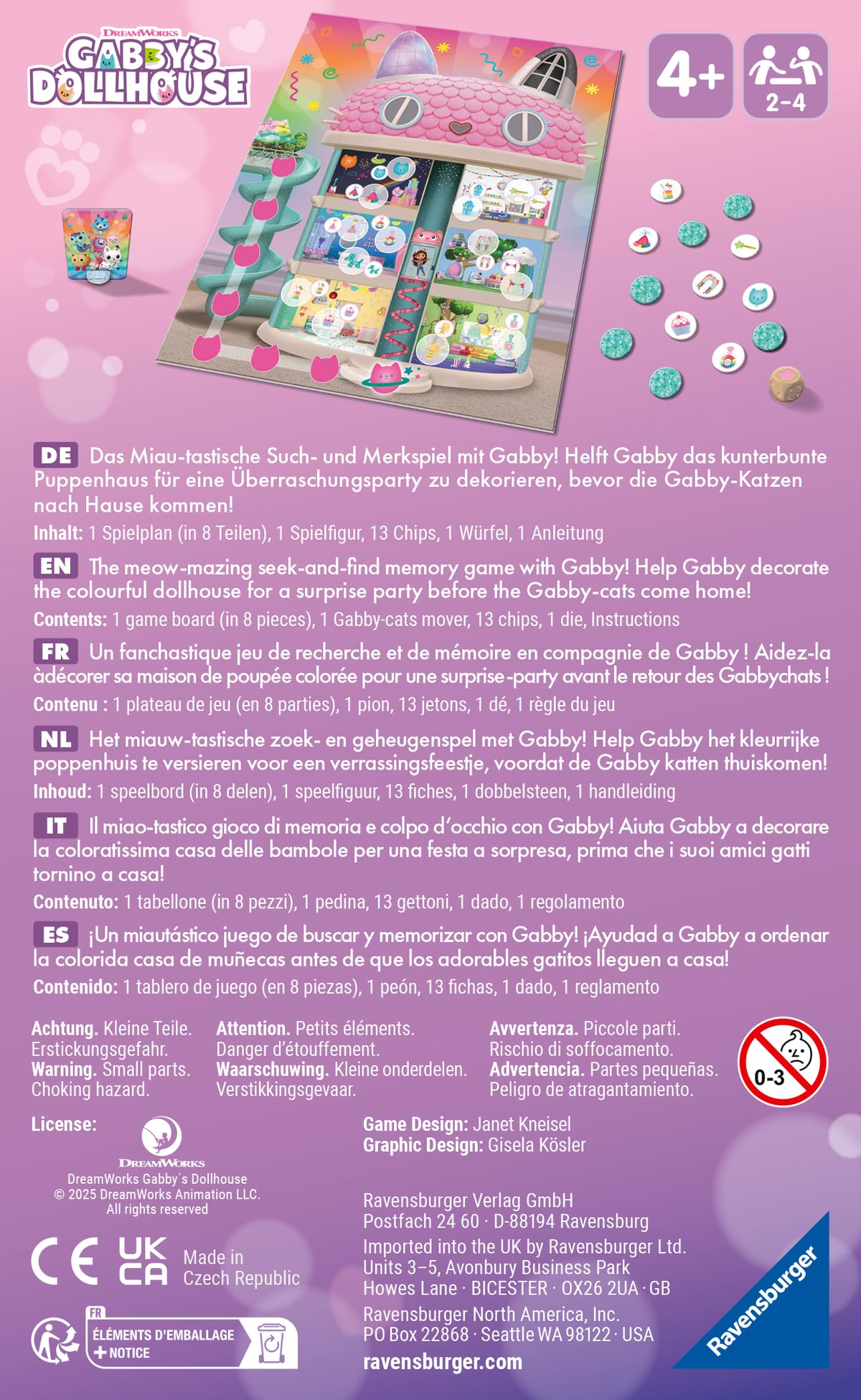 Ravensburger - Gabby's Dollhouse: Help Gabby, Gioco di Corsa e Raccolta per Bambini di 4+ Anni, Gioco di Famiglia per Bambini e Adulti, per 2-4 Giocatori