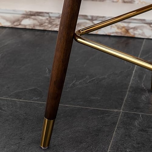 Miniatura 12 de Roundhill Furniture Nevis Mid-Century - Juego de 2 taburetes modernos de piel sintética con adornos de clavos, color amarillo