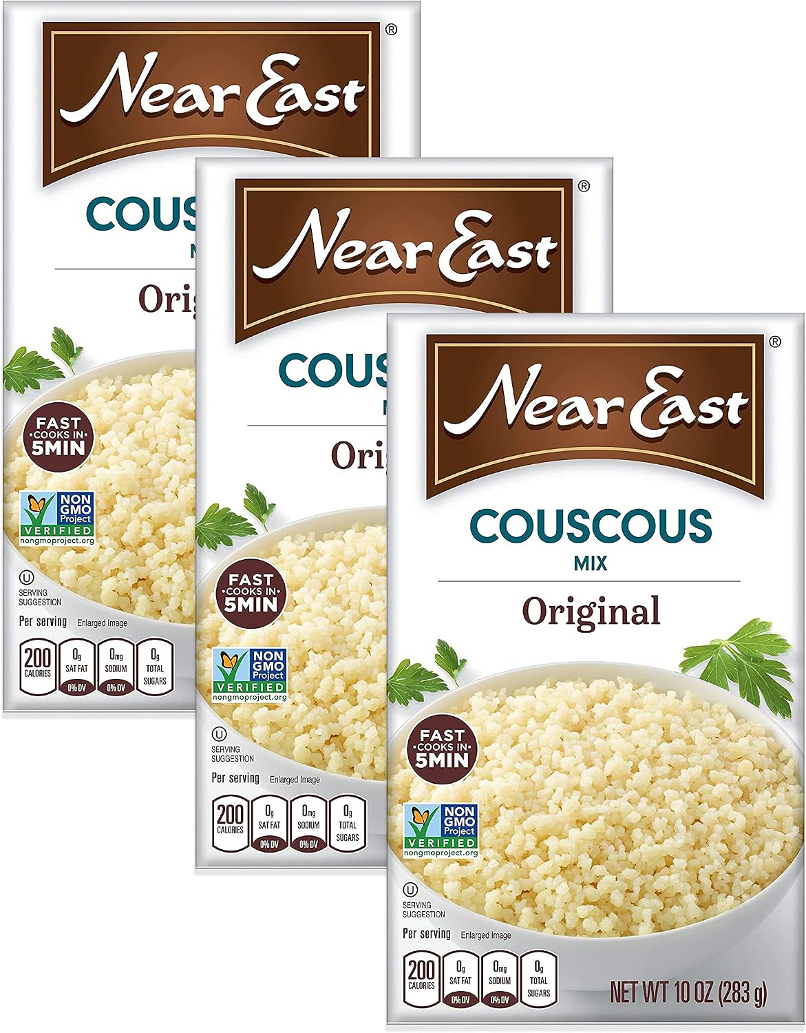 Near East Original Couscous Mix, 10oz Boxes (Pack of 3) - Quick Authentic Mediterranean Side Dish