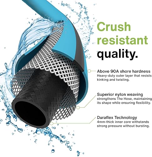 Miniatura 5 de Aeromixer THE HOSE - Manguera de jardín de 34 de pulgada de 150 pies, mangueras de jardín comerciales sin torceduras, mangueras de agua industriales