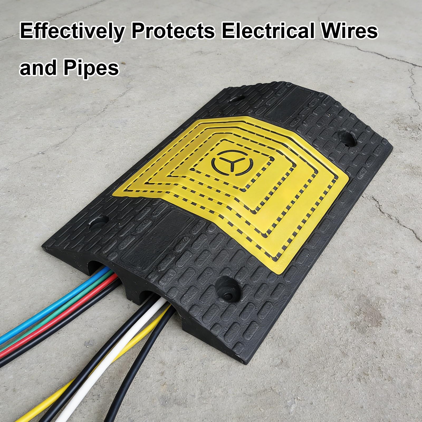 Rampa de Protección de Cable, Protector de Cables para Suelo de 2 Canales, Canaleta Cables Suelo para Asfalto/Hormigón/Grava, Capacidad de Carga de 5 Toneladas(50.5 * 35 * 7cm/19.9 * 14 * 2.7in)
