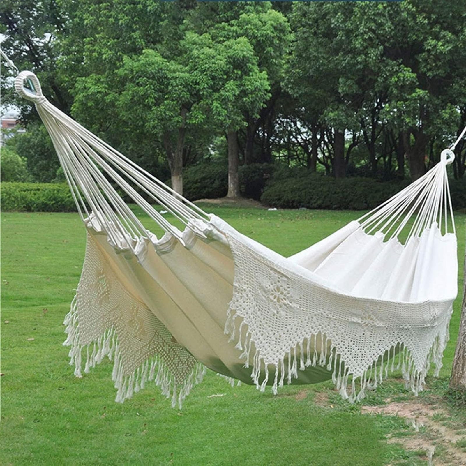 Hamak Ultralekki, Hammock Hamak Boho Macrame 240x160 Cm Z Eleganckimi Frędzlami Na Patio, Podwórko, Dekoracje Ślubne Plaży W Pomieszczeniach na Kemping, na Zewnątrz