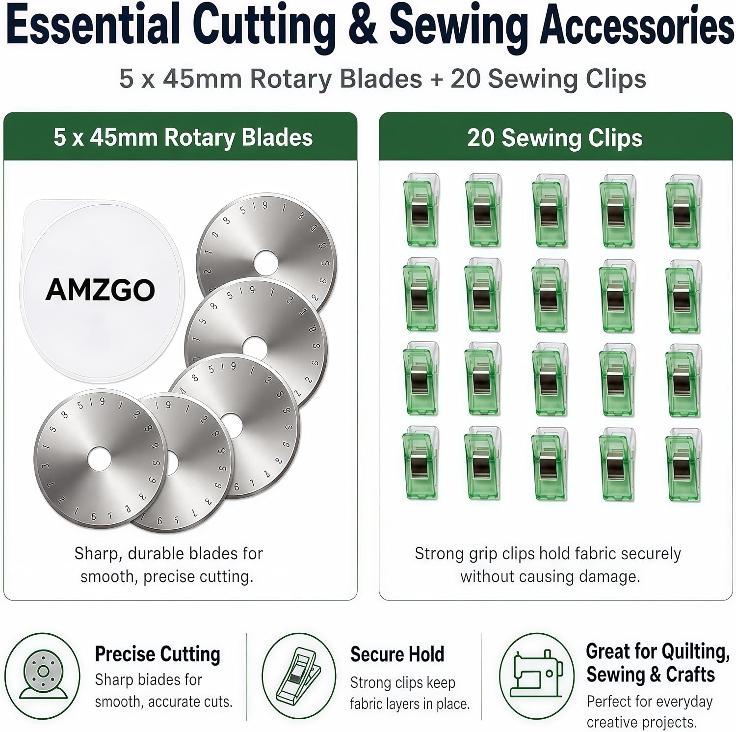 Rotary Cutter Set, 45mm Fabric Cutter (Teal)