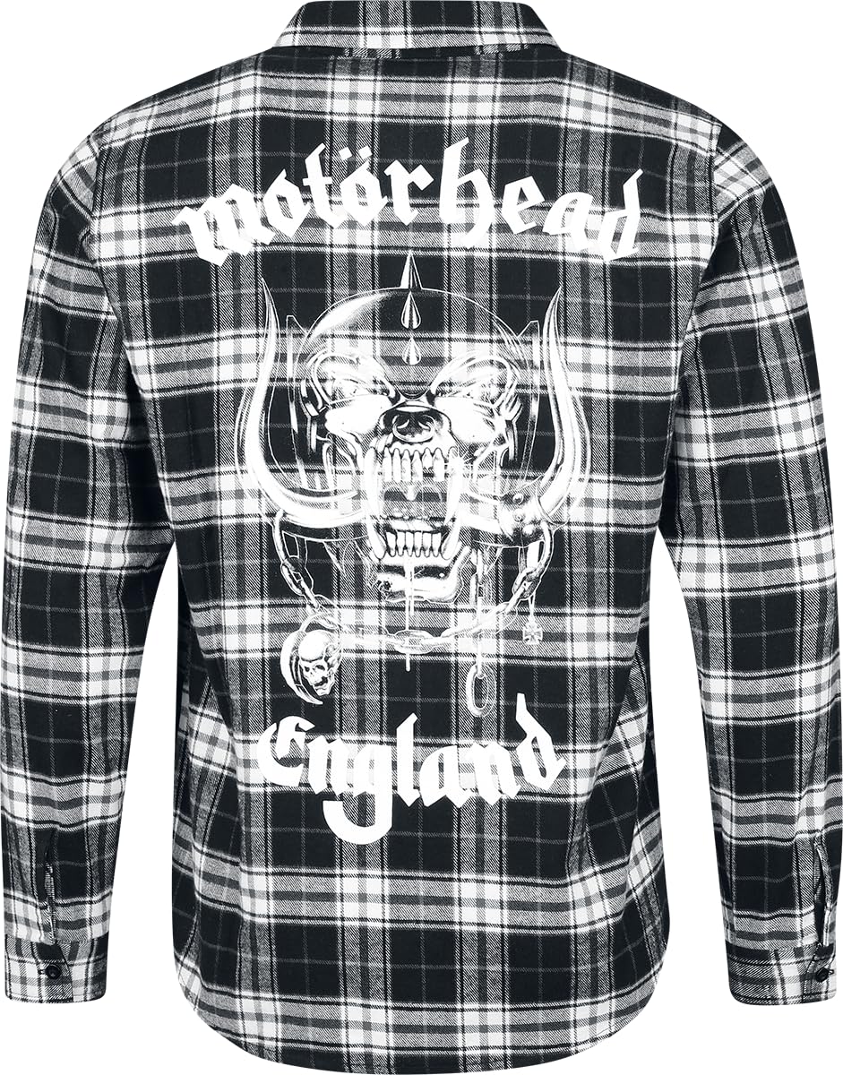 Motörhead England Homme Chemise Manches Longues Noir/Blanc Regular/Coupe Standard