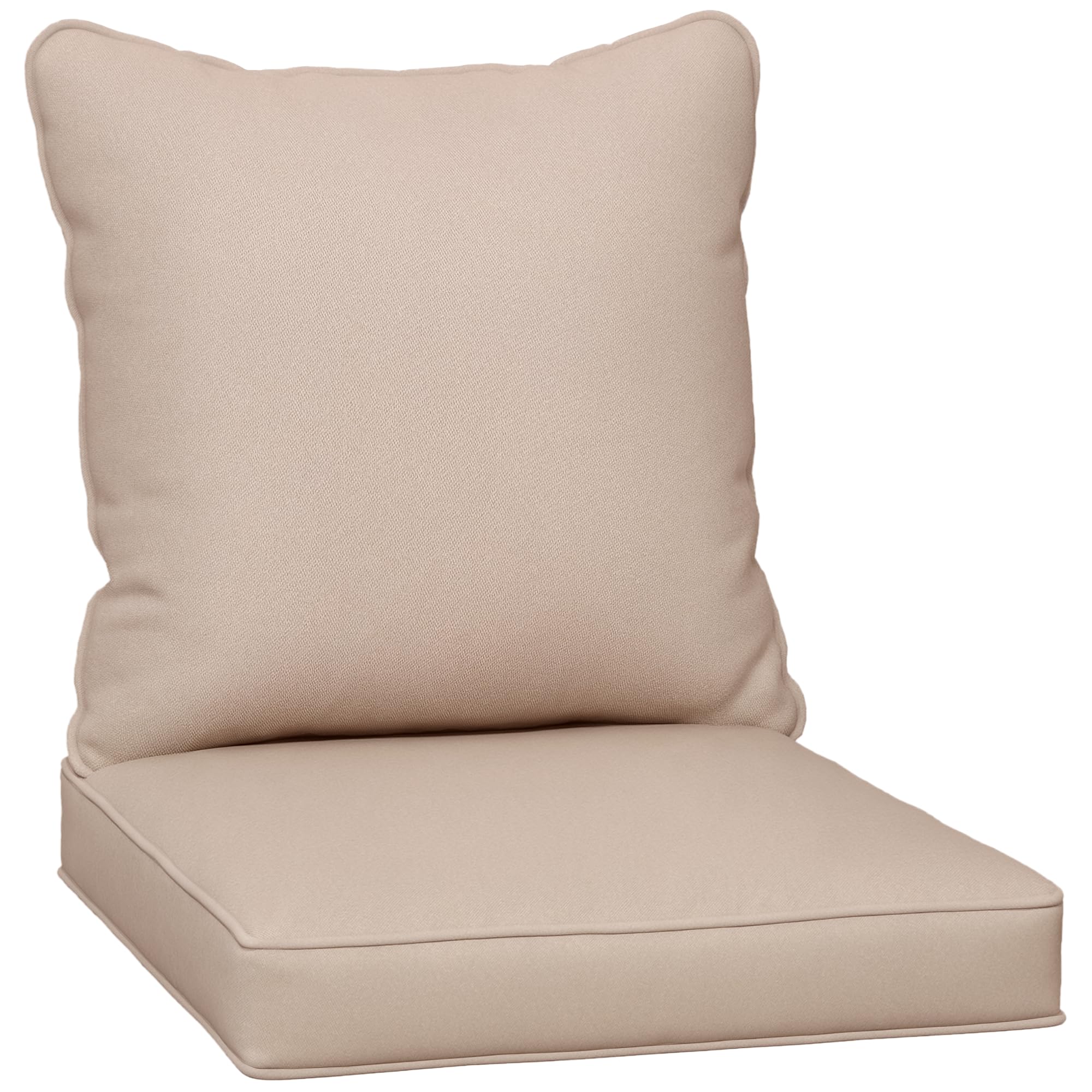 Outsunny Cushion Set with 1 Seat Cushion and 1 Back Pad for Dining Chair, Bench, Swing, Sofa, Water Repellent Outdoor Seat Pads for Indoor Outdoor Use, CUSHION ONLY, Beige
