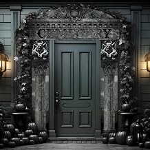 Hunnmingre 3 Pcs Halloween Decorations, Door Banners, Gothic Sign, Classic