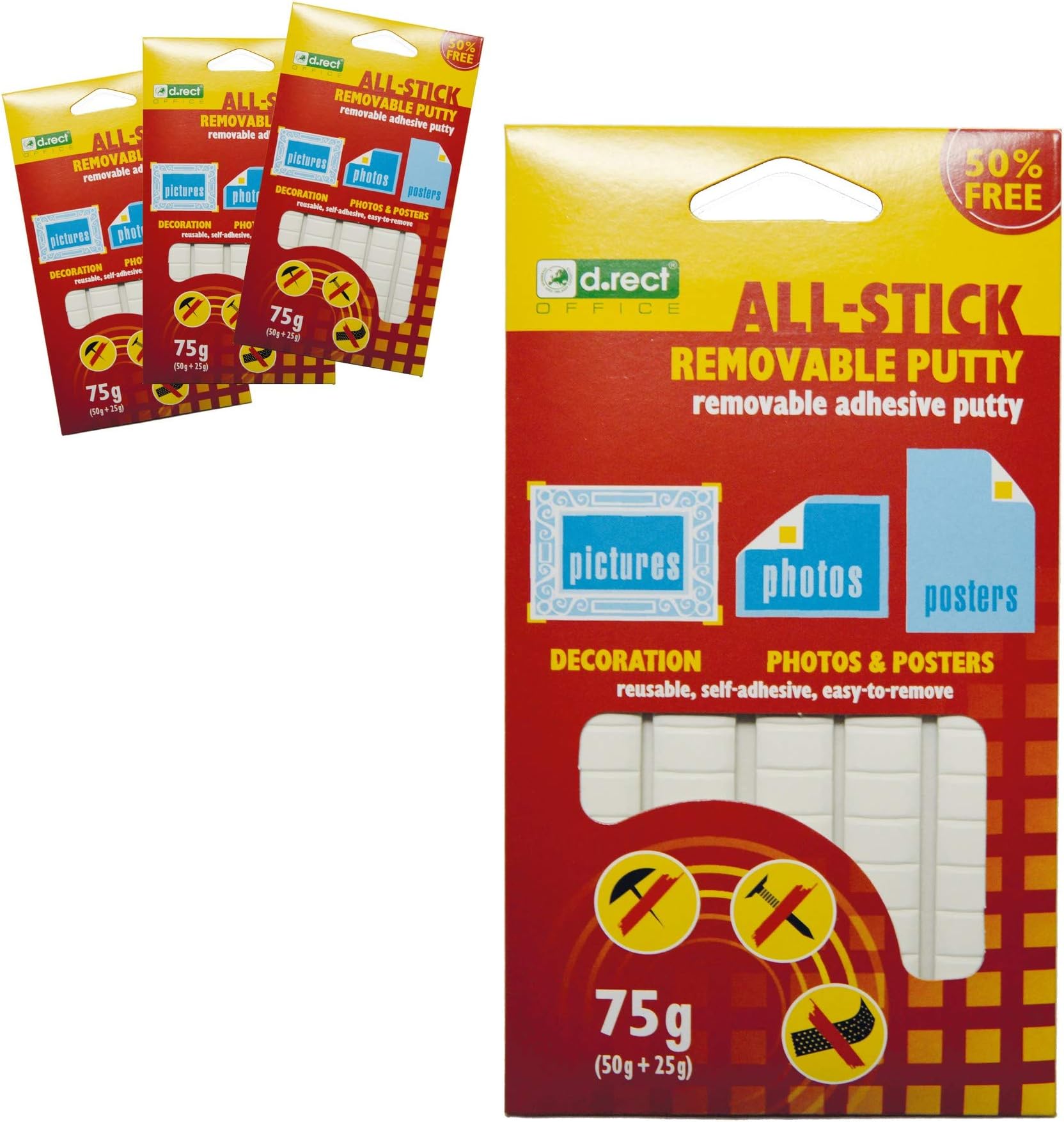 UHU Patafix Bianco - 80 Gommini Adesivi Rimovibili Per Appendere Senza Chiodi - Foto 12