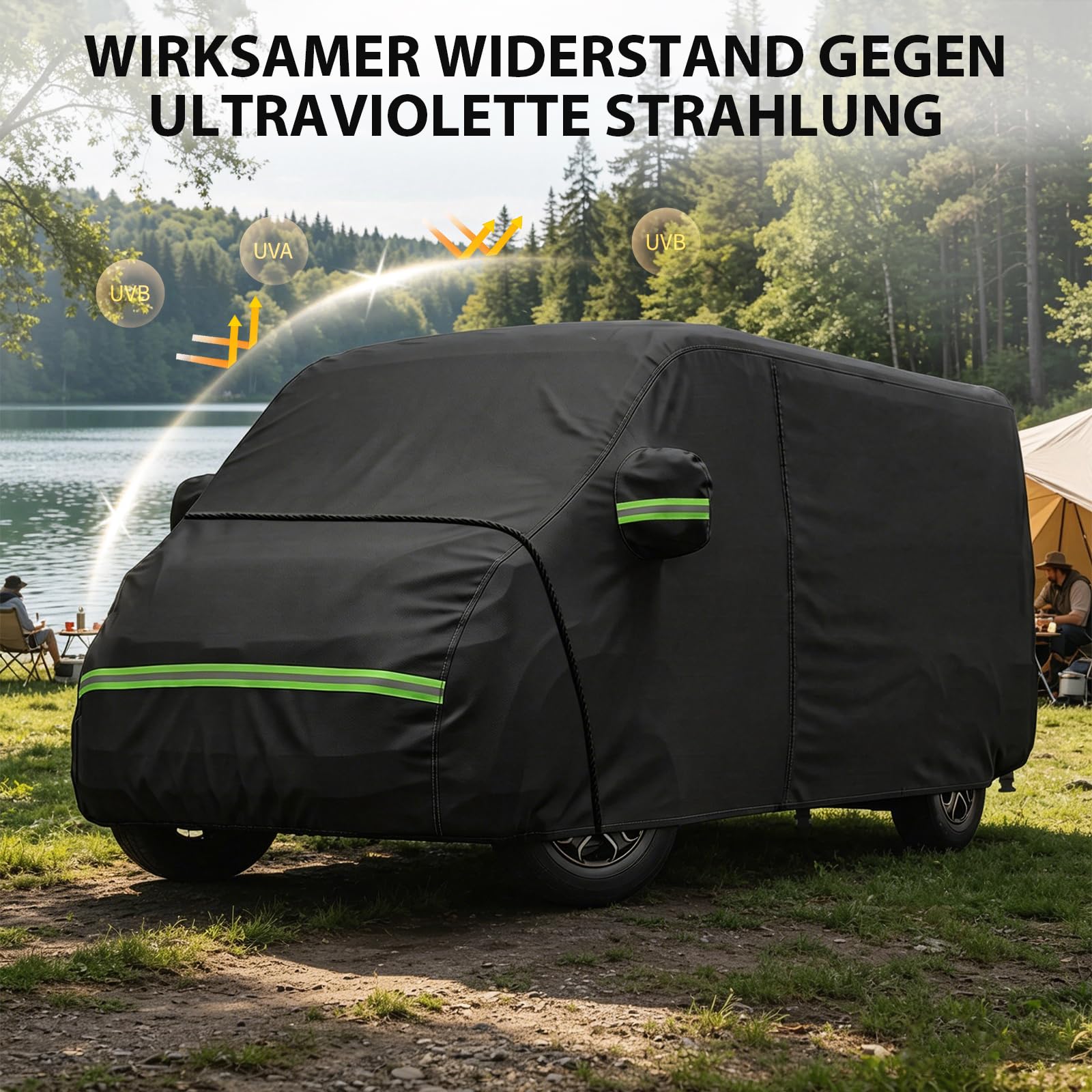 Autoabdeckung für FIAT Ducato 2006–2024, Vollgarage für FIAT Ducato, Doppelseitiges Reißverschlussdesign, Windfeste Befestigung, Schnee, Sonne und Staubschutz
