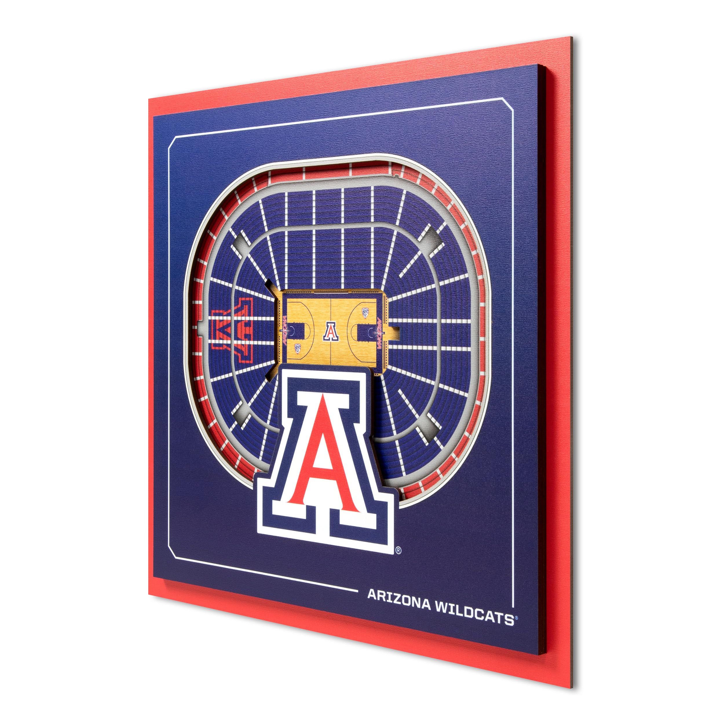 YouTheFan Officially-licensed NCAA Stadium Series 3D Wall Art - multi-layer team stadium replica, detailed sports fan gift, indoor decor