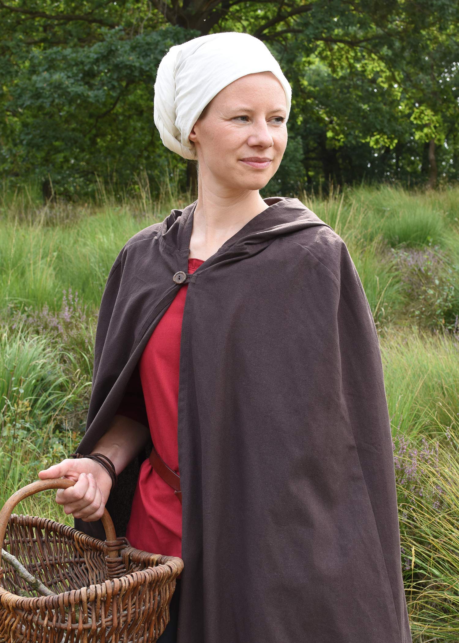 Battle-Merchant - Capa medieval con capucha/gugel - Para mujer y hombre - Ideal para LARP, estilos vikingos o disfraces