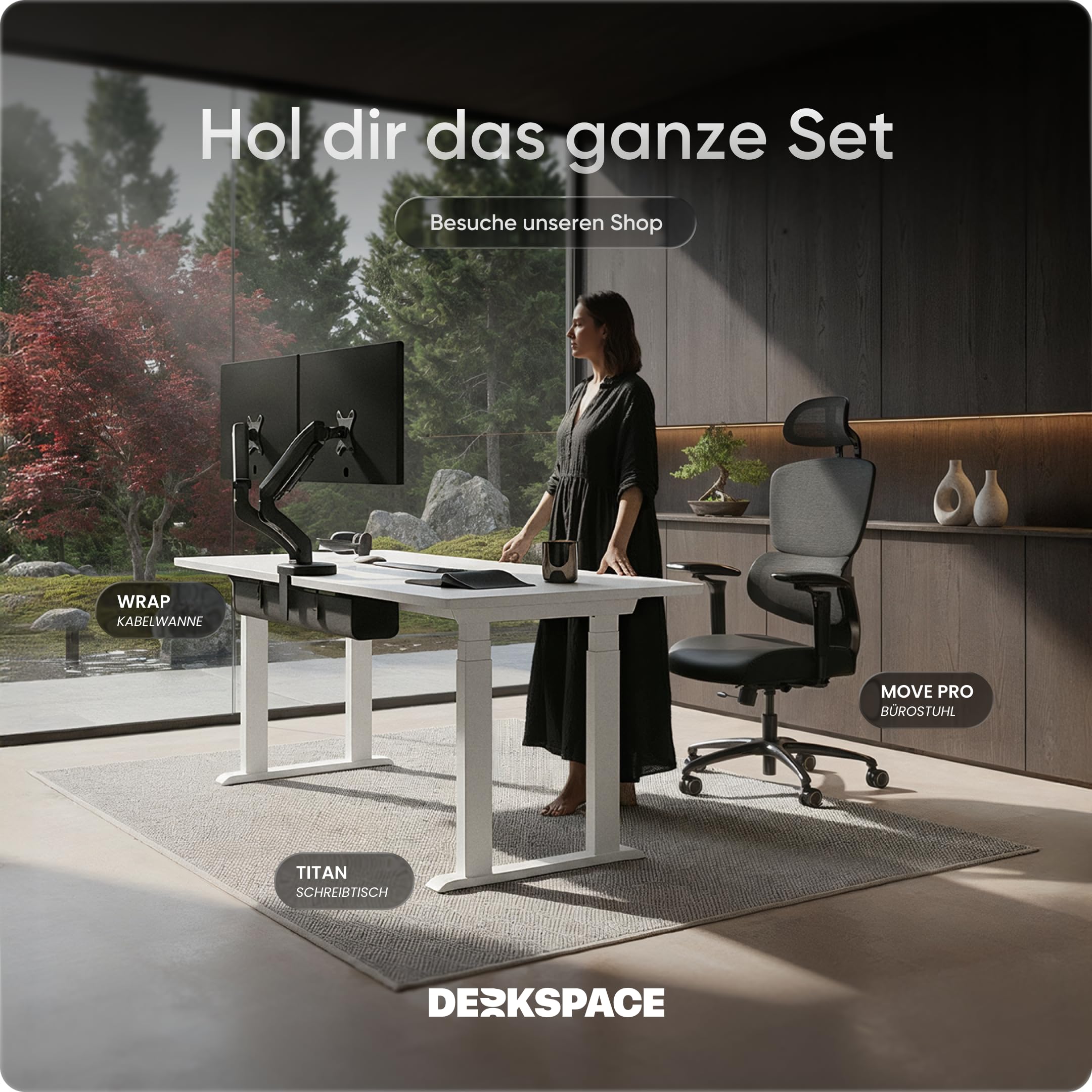 Titan - Höhenverstellbarer Schreibtisch Gestell (elektrisch) - Schreibtischgestell Höhenverstellbar mit Dual-Motor, Kollisionsschutz, Memory-Funktion, USB, 10 Jahre Gewährleistung (Weiß)