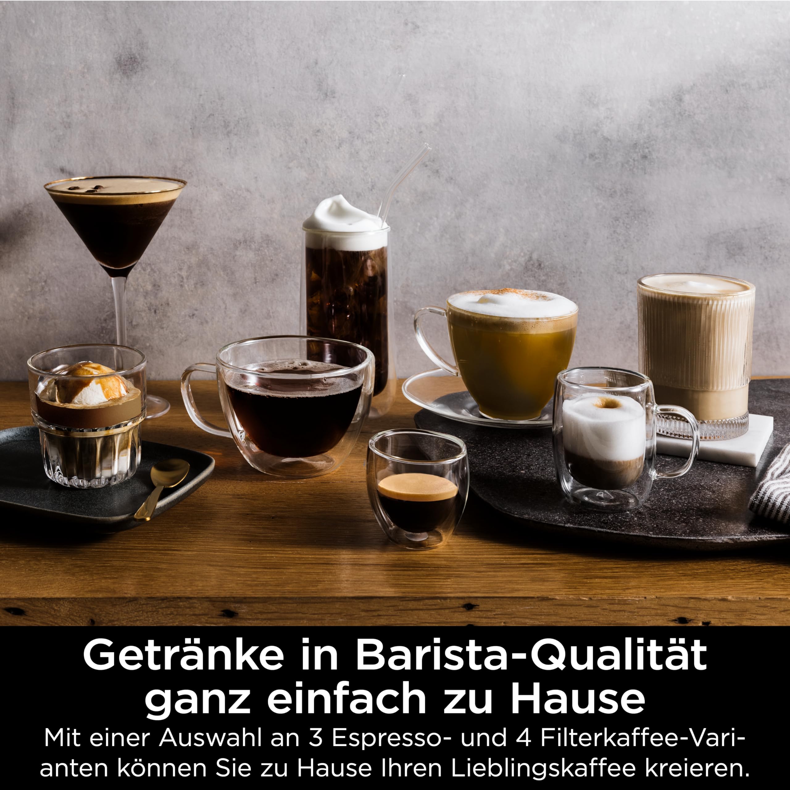 Ninja Luxe Premier 3-in-1 Kaffeemaschine für Espresso, Cold Brew & Filterkaffee, 4 Schaumeinstellungen, Grau-Metall